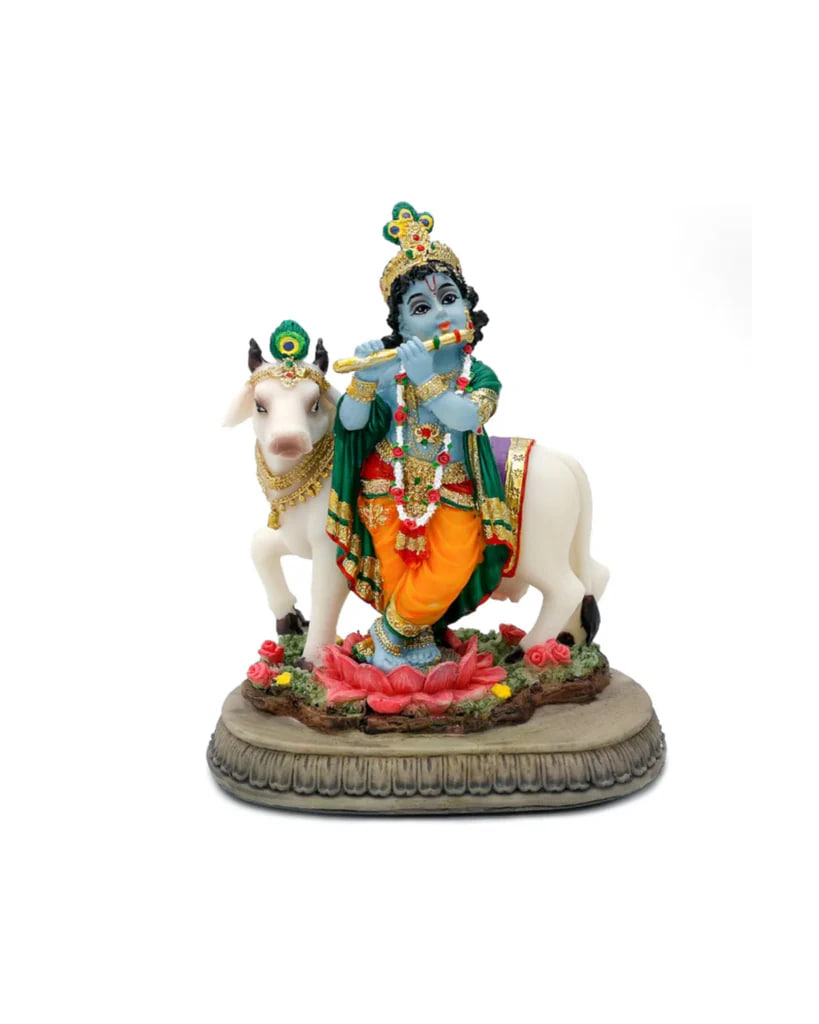 Статуэтка Кришна с коровкой, 6 см; Krishna Cow 6Cm. — купить в интернет-магазине