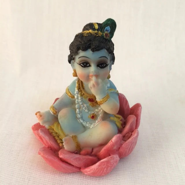 Статуэтка Кришна в лотосе; Krishna Lotus Sitting — купить в интернет-магазине