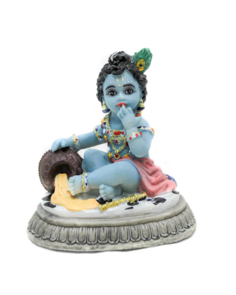 Статуэтка Кришна с горшком масла; Statue of Krishna with a pot of butter — купить в интернет-магазине