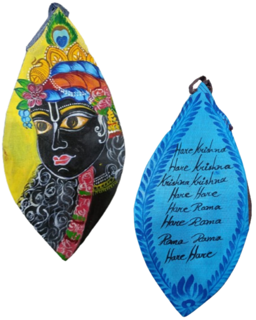 Мешочек для четок с принтом Кришна; Krishna Face Printed Bead Bags, rasbiharilal — купить в интернет-магазине