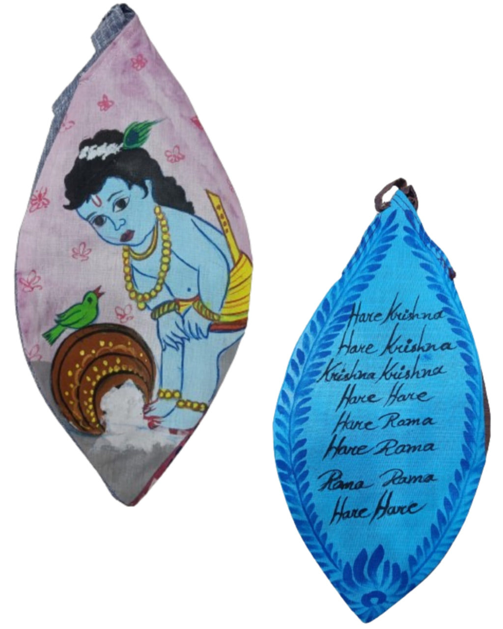 Мешочек для четок с принтом Маленький Кришна; Bal Krishna Hand Printed Bead Bags, rasbiharilal — купить в интернет-магазине