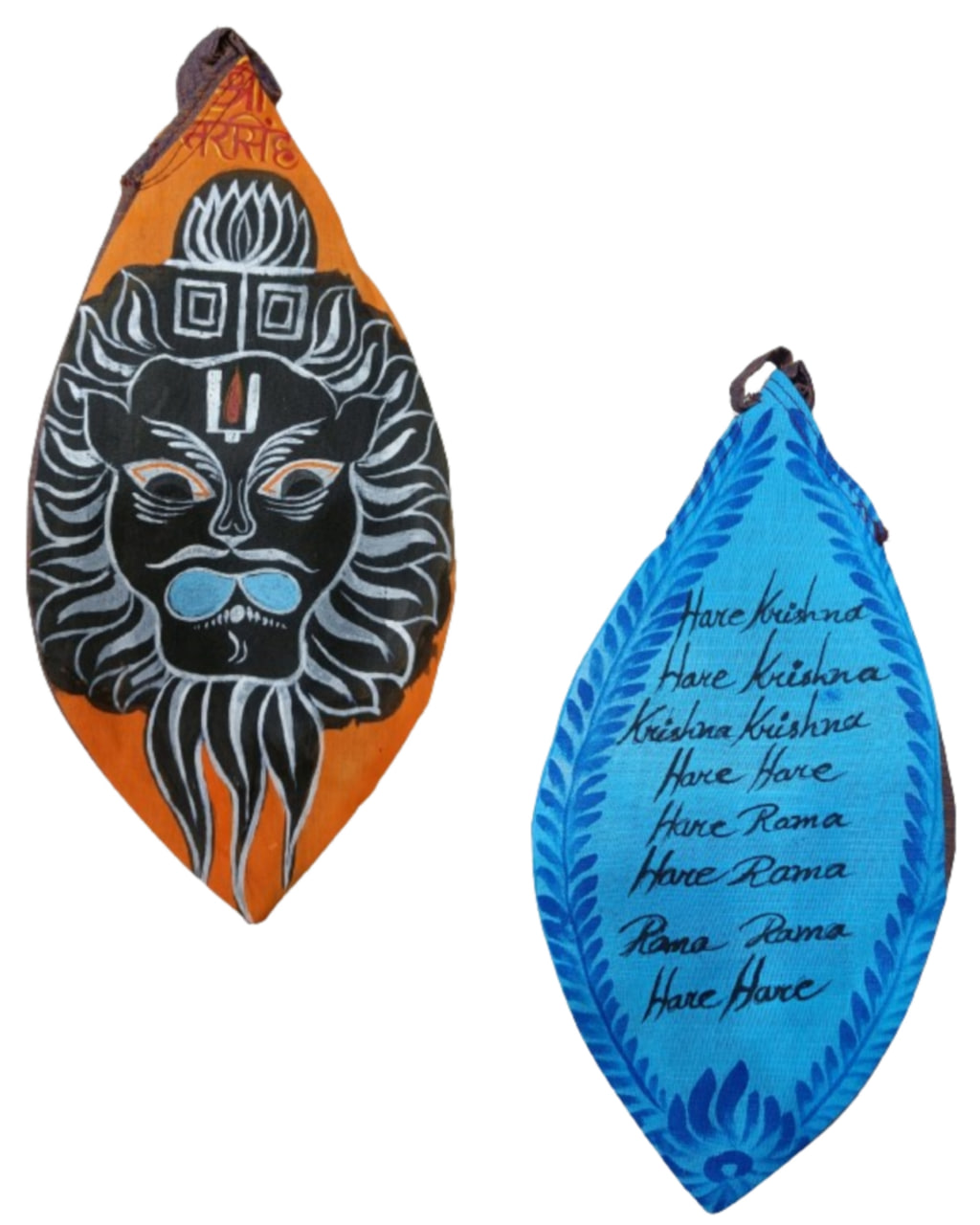 Мешочек для четок с принтом Нарасимха; Narsimbha Face Hand Printed Bead Bags, rasbiharilal — купить в интернет-магазине