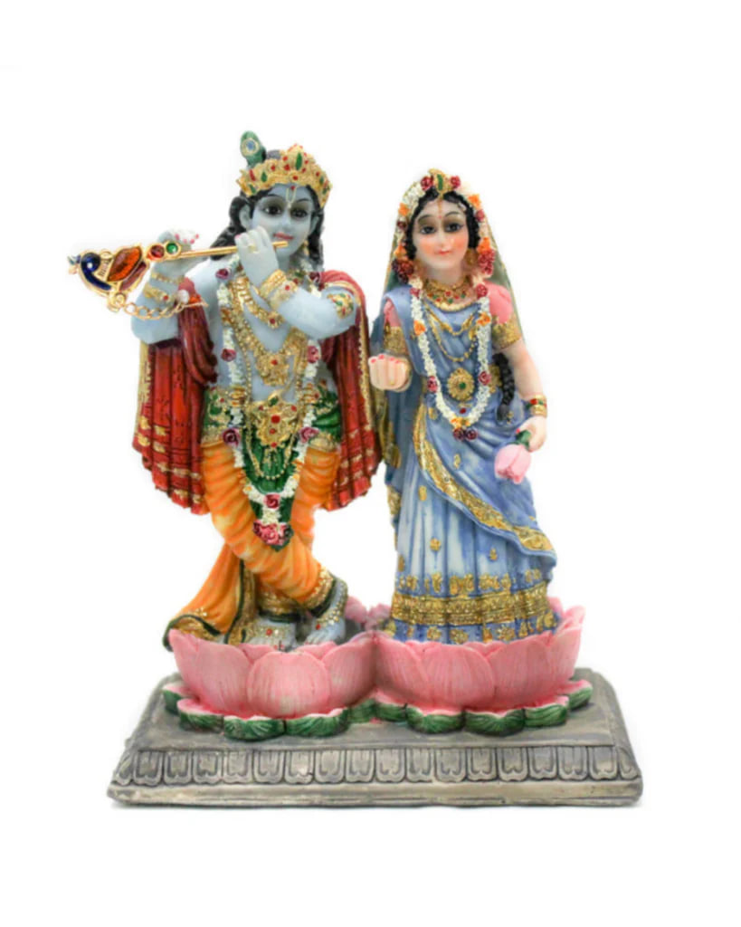 Статуэтка Радха и Кришна в лотосе, 13 см; Radha Krishna Separate Lotus 13 Cm — купить в интернет-магазине