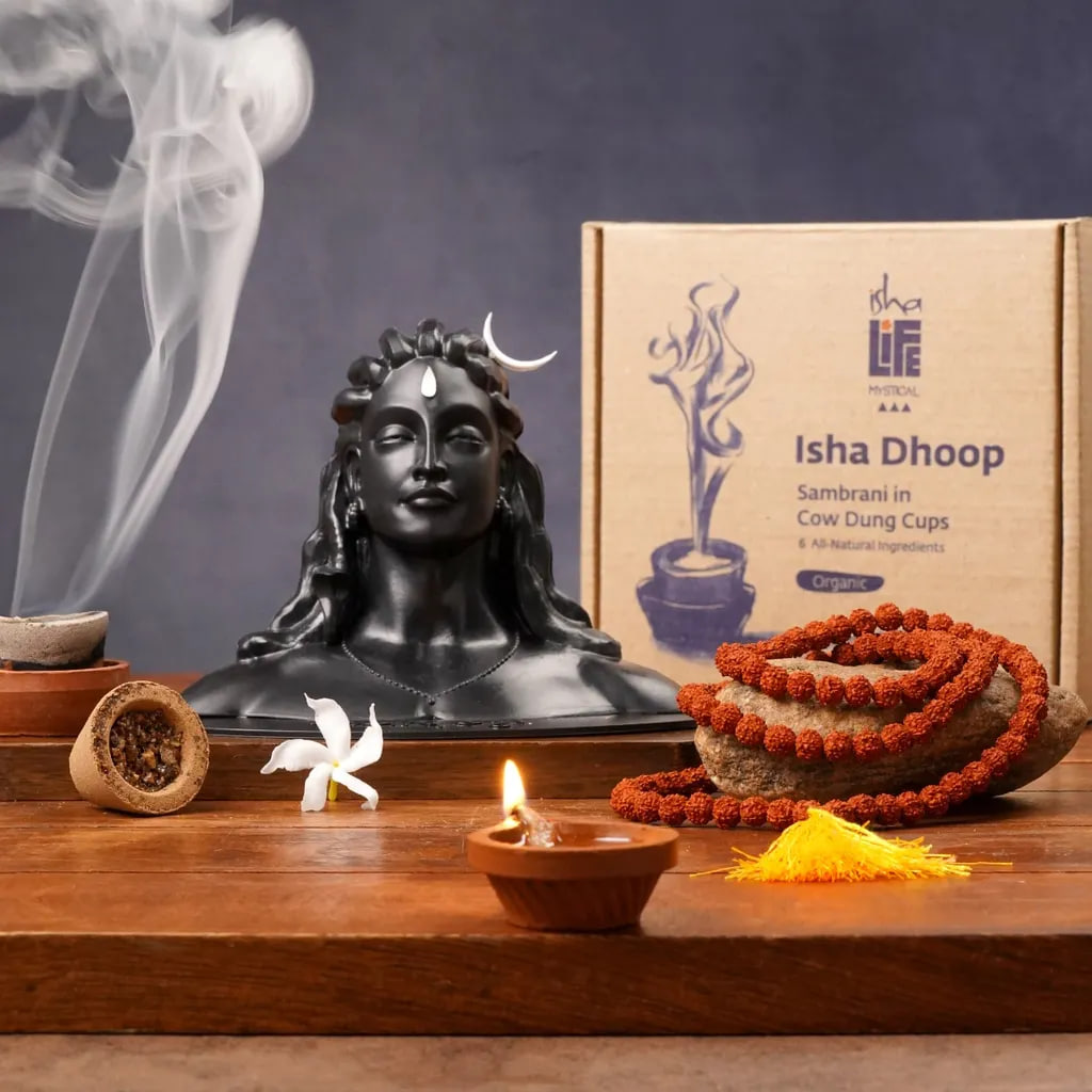 Набор Адийога: рудракша, статуэтка, благовония, Иша Лайф; Adiyogi Sugandhim Set, Isha Life — купить в интернет-магазине