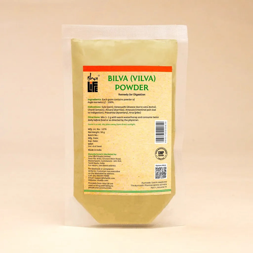Баэль чурна, 50 г, Иша Лайф; Vilvam Powder (Bilva or Bael), 50 g, Isha Life — купить в интернет-магазине