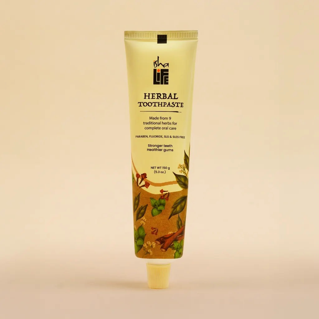 Травяная зубная паста (без фтора), 150 г, Иша Лайф; Herbal Toothpaste (Paraben, Fluoride, SLS, & SLES Free), 150 g, Isha Life — купить в интернет-магазине