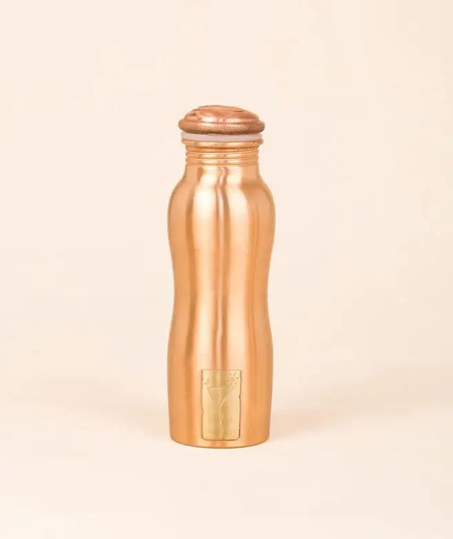 Медная бутылка для воды с логотипом, 300 мл, Иша Лайф; Copper Water Bottle with Logo (Type 2), 300 ml, Isha Life — купить в интернет-магазине