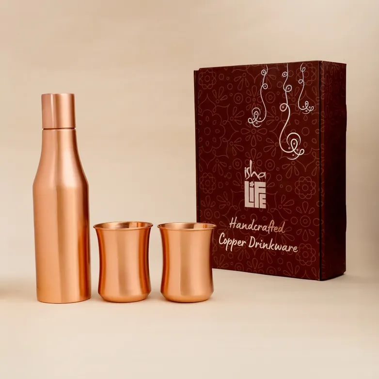 Набор медной посуды для питья, Иша Лайф; Copper Drinkware Set, Isha Life — купить в интернет-магазине