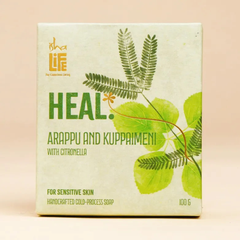 Мыло ручной работы с цитронеллой, Иша Лайф; Arappu and Kuppaimeni with Citronella handcrafted soap, Isha Life — купить в интернет-магазине