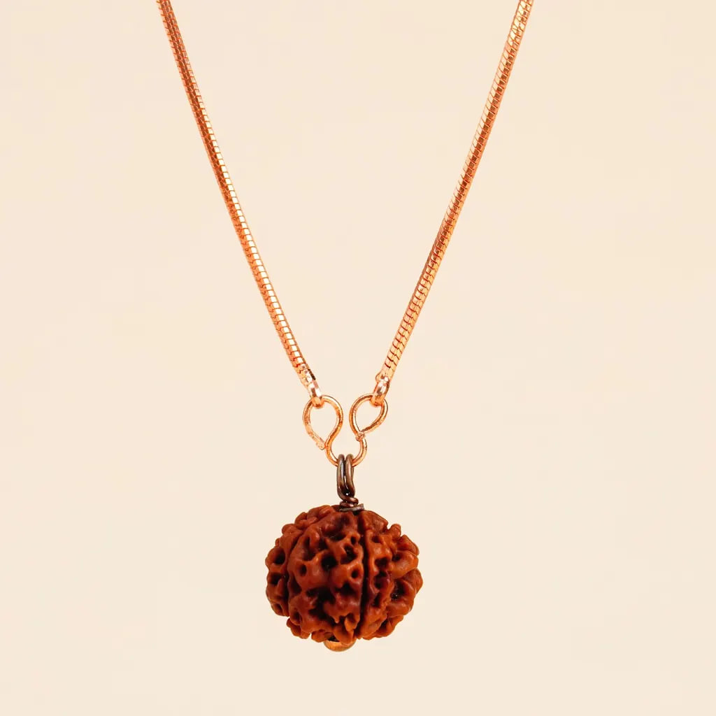 Рудракша с медной цепью, Иша Панчамукхи (пятиликая), Иша Лайф; Adiyogi Rudraksha with copper chain (Long Chain), Isha Panchamukhi (five faced), Isha Life — купить в интернет-магазине