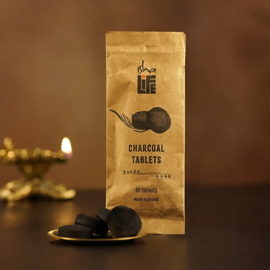 Угольные таблетки для Самбрани/Дхупа, Иша Лайф; Charcoal Tablets for Sambrani/Dhoop, Isha Life — купить в интернет-магазине