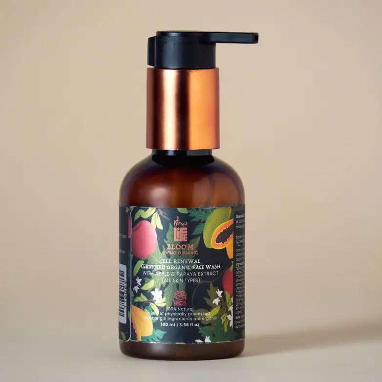Средство для умывания с экстрактом яблока и папайи, 100 мл, Иша Лайф; Face Wash With Apple & Papaya Extract, 100ml, Isha Life — купить в интернет-магазине