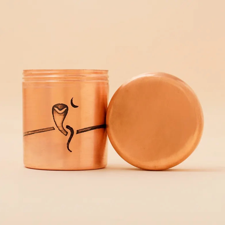 Медная шкатулка Вибхути (большая) - змея, Иша Лайф; Copper Vibhuti Box (Tall) - Naga, Isha Life — купить в интернет-магазине