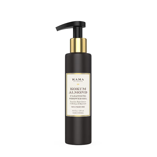 Очищающее масло для душа Кокум Миндаль, 200 мл, Кама Аюрведа; Kokum Almond Cleansing Shower Oil, 200 ml, Kama Ayurveda — купить в интернет-магазине
