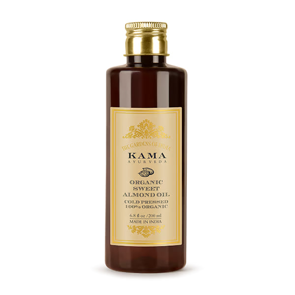 Органическое масло сладкого миндаля, 200 мл, Кама Аюрведа; Organic Sweet Almond Oil, 200 ml, Kama Ayurveda — купить в интернет-магазине