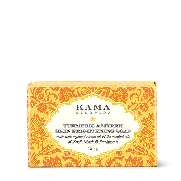 Мыло для осветления кожи с куркумой и миррой, 125 г, Кама Аюрведа; Turmeric & Myrrh Skin Brightening Soap, 125 g, Kama Ayurveda — купить в интернет-магазине