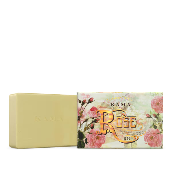 Натуральное розовое мыло, 125 г, Кама Аюрведа; Natural Rose Soap, 125 g, Kama Ayurveda — купить в интернет-магазине