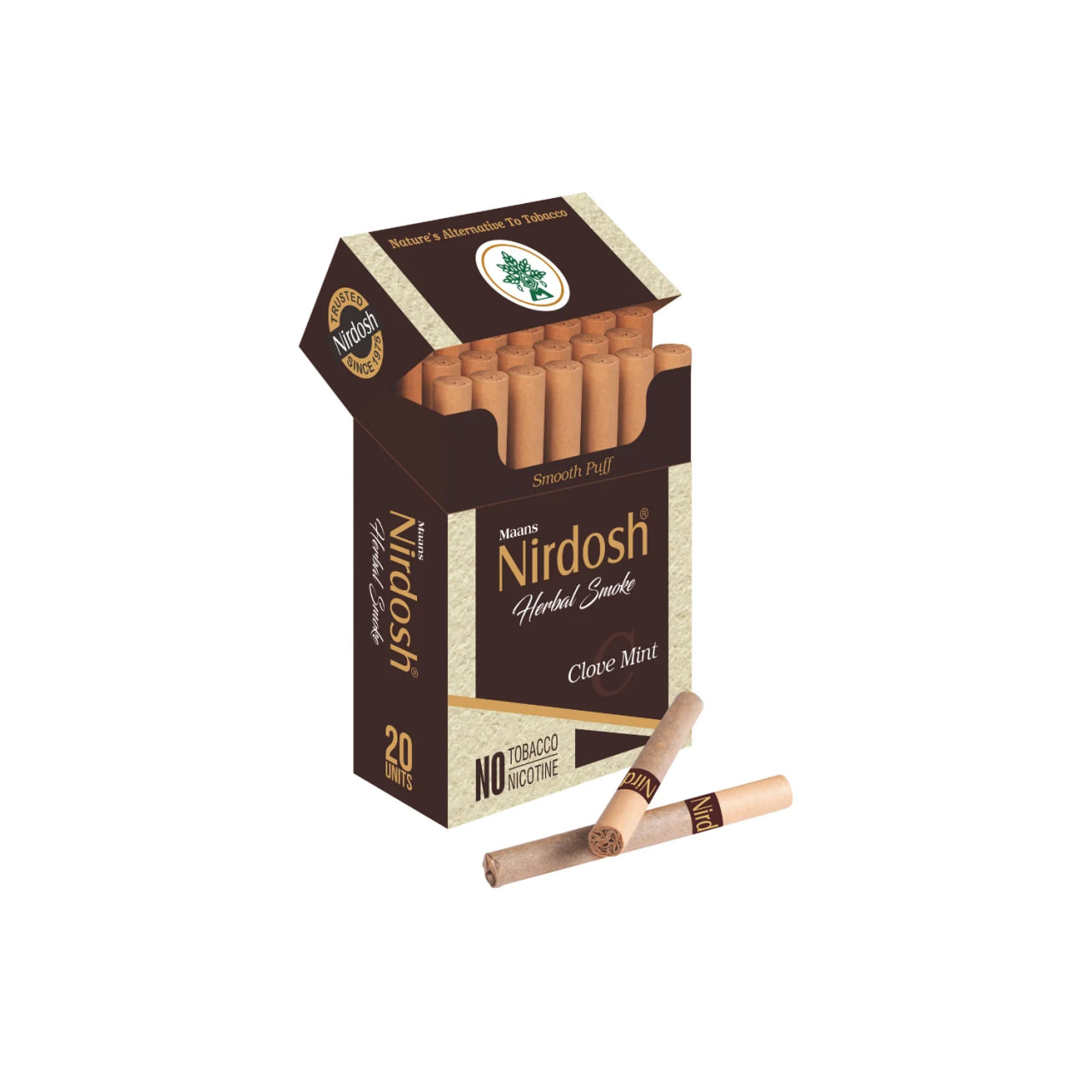 Травяные сигареты, гвоздика, премиум, 20 шт., Нирдош; Nirdosh Herbal Smoke (Clove Mint), 20 pcs — купить в интернет-магазине