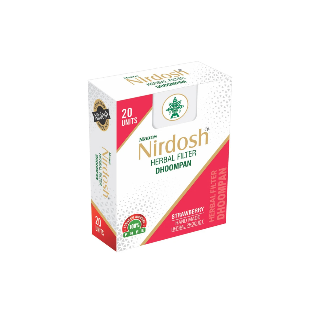 Травяные сигареты, клубника, 20 шт., Нирдош; Strawberry – Nirdosh Herbal Dhoompan, 20 pcs — купить в интернет-магазине