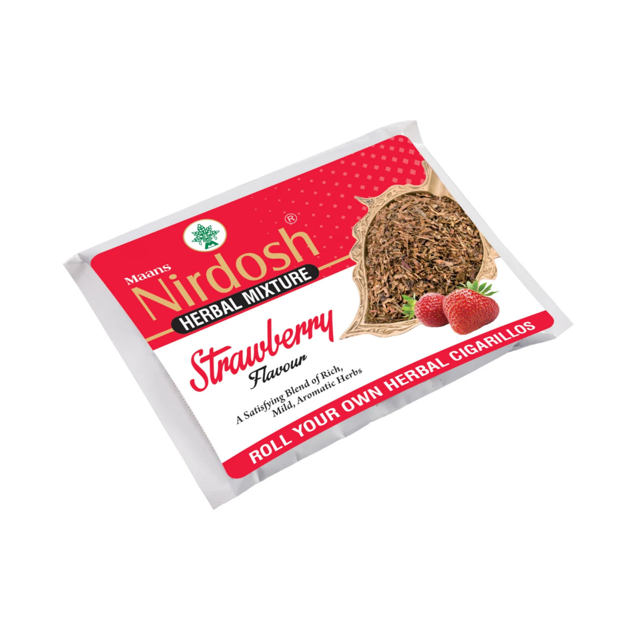 Травяная смесь, клубника, 50 г, Нирдош; Strawberry – Herbal Raw Mixtures, 50 g — купить в интернет-магазине