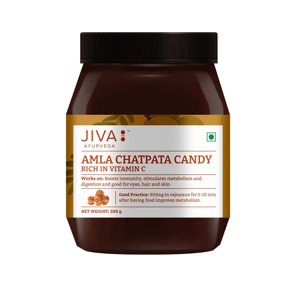Леденцы с амлой, 400 г, Джива Аюрведа; Amla Chatpata Candy, 400g, Jiva Ayurveda — купить в интернет-магазине
