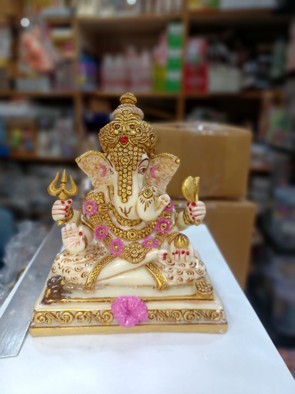 Ганеша мурти, мрамор; Marble Ganesh Murti (7 Inches), Rasbiharilal — купить в интернет-магазине