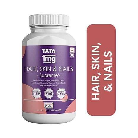 Витамины для волос, кожи, и ногтей Тата 1 мг Суприм, 60 капсул; Tata 1mg Hair, Skin & Nails Supreme Biotin Capsule — купить в интернет-магазине