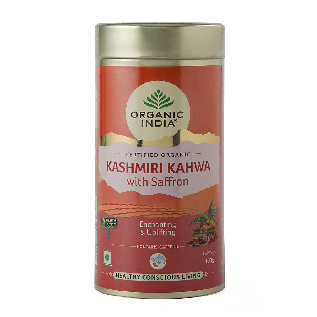 Кашмири Кваха с шафраном, 100 г, Органик Индия; Kashmiri Kwakha with saffron, 100 g, Organic India — купить в интернет-магазине