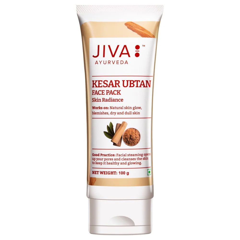Убтан с сандалом, 100 г, Джива Аюрведа; Kesar Ubtan, 100 g, Jiva Ayurveda — купить в интернет-магазине