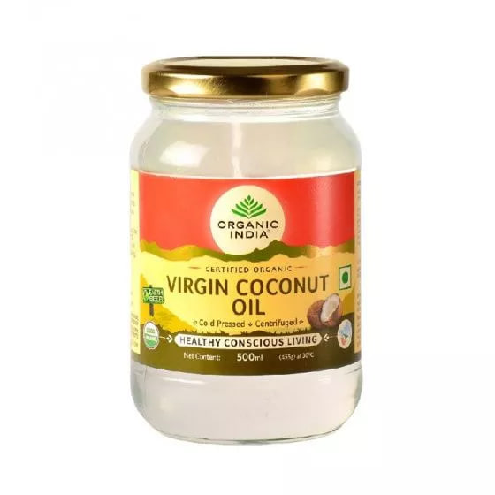Кокосовое масло холодного отжима, 500 мл, Органик Индия; Cold Pressed Coconut Oil, 500ml, Organic India — купить в интернет-магазине