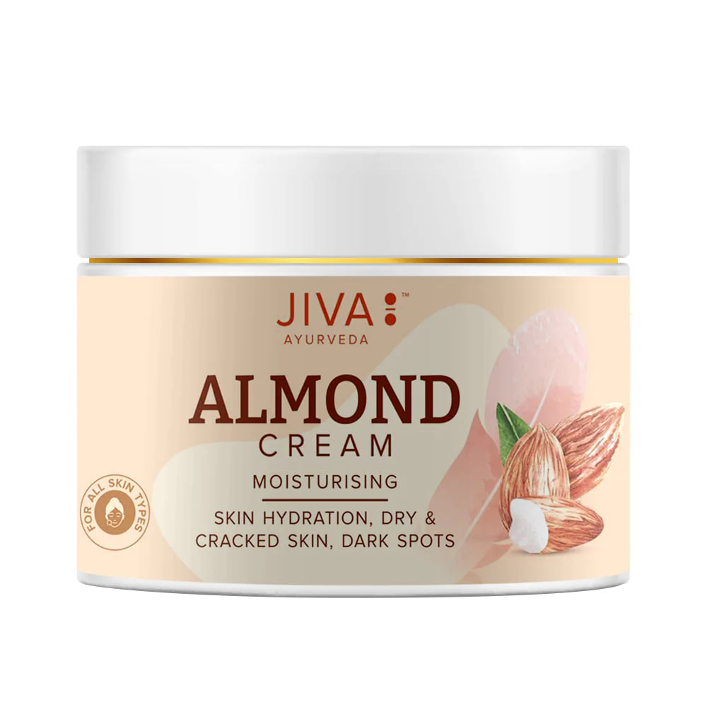 Крем с миндалем, для увлажнения и питания, 100 г, Джива Аюрведа; Cream with almonds, 100 g, Jiva Ayurveda — купить в интернет-магазине