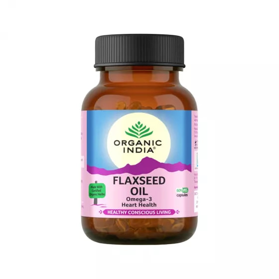 Льняное масло, 60 капсул, Органик Индия; Flaxseed Oil, 60 Capsules, Organic India — купить в интернет-магазине