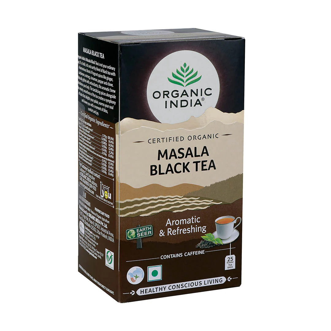 Масала черный чай, 25 пакетиков, Органик Индия; Masala Black Tea, 25 bags, Organic India — купить в интернет-магазине