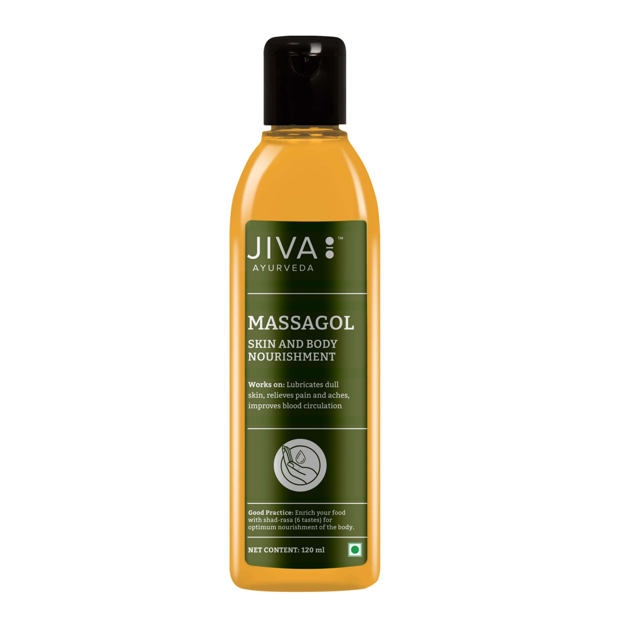 Массажное масло, 120 мл, Джива Аюрведа; Massage oil, 120 ml, Jiva Ayurveda — купить в интернет-магазине