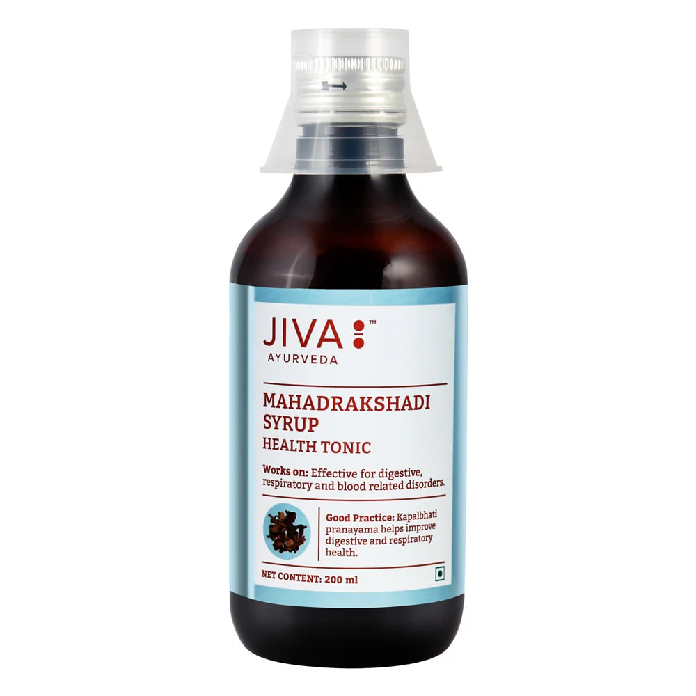 Махадракшади сироп, оздоровительный тоник,  200 мл, Джива Аюрведа; Mahadrakshadi syrup, 200 ml, Jiva Ayurveda — купить в интернет-магазине