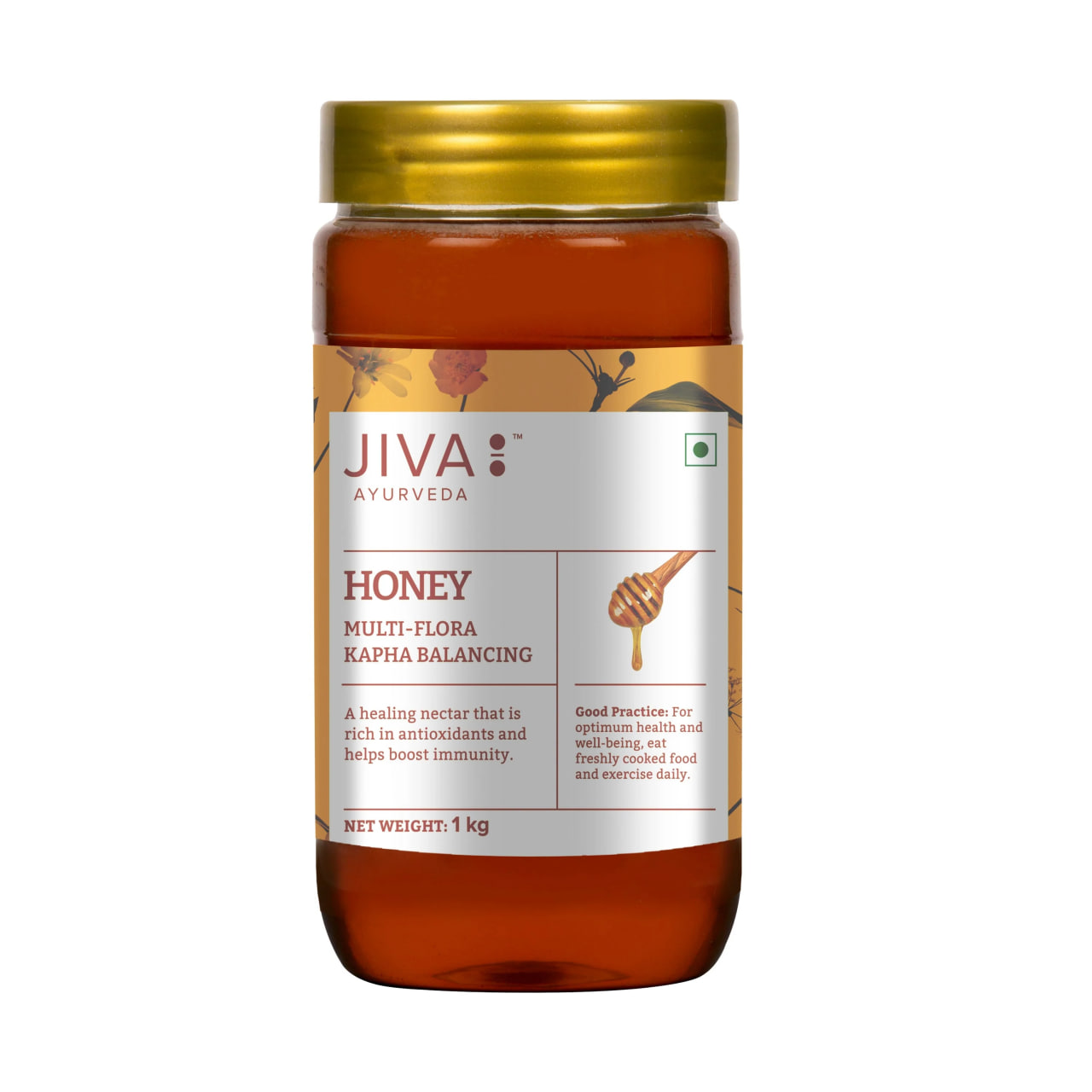 Цветочный мед, 1000 г, Джива Аюрведа; Flower honey, 1000 g, Jiva Ayurveda — купить в интернет-магазине
