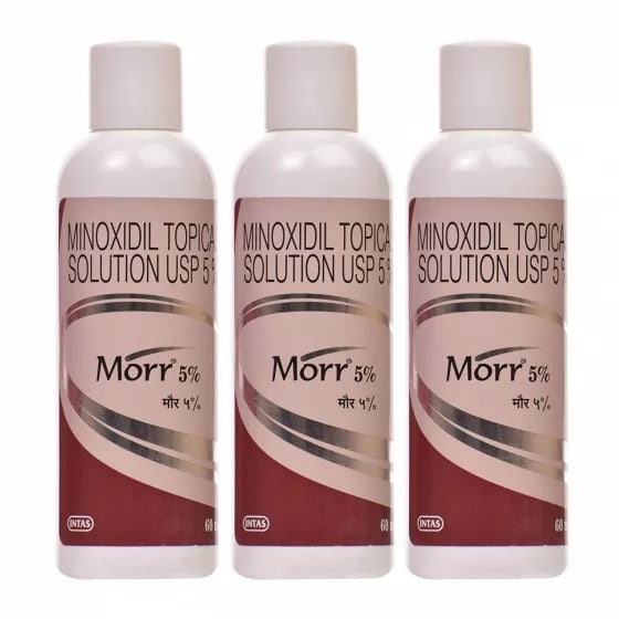 Набор раствора Миноксидила 5% (3 x 60 мл), Морр; Morr Minoxidil Topical Solution USP 5% Set 3 pc, INTAS — купить в интернет-магазине