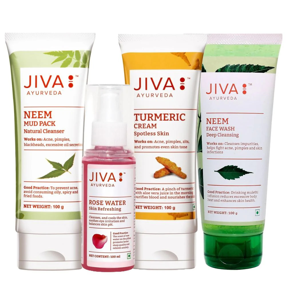 Набор косметики для проблемной кожи с акне, Джива Аюрведа; Acne Special Skin Combo – Combo of 4 — купить в интернет-магазине