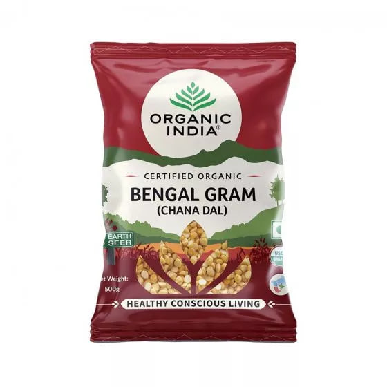 Нут, 500 г, Органик Индия; Bengal Gram (Chana Dal), 500 g, Organic India — купить в интернет-магазине