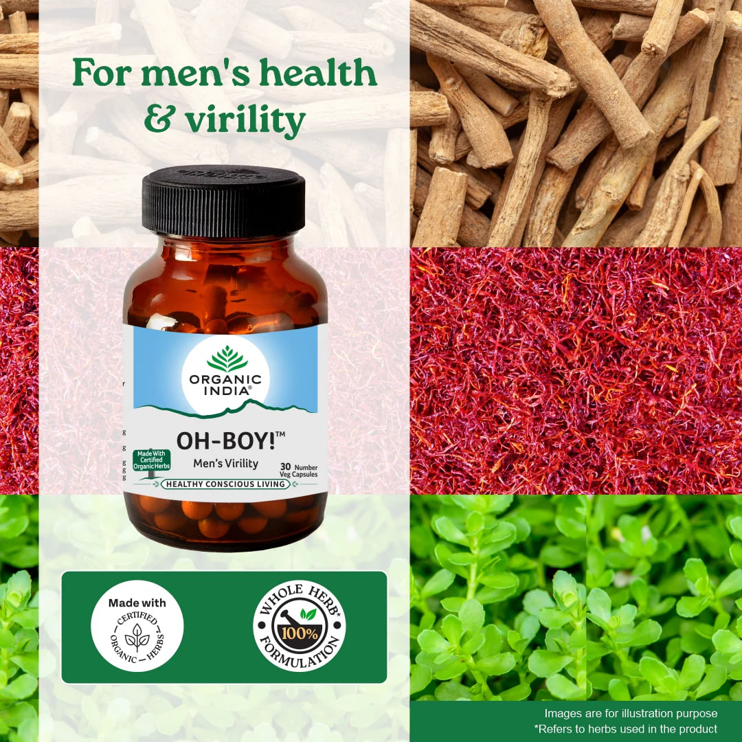 Добавка для мужчин Ох Бой, 30 капсул, Органик Индия; Supplement for men Oh Boy, 30 capsules, Organic India — купить в интернет-магазине
