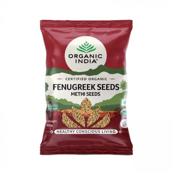 Семена пажитника, 100 г, Органик Индия; Fenugreek Seeds, 100g, Organic India — купить в интернет-магазине