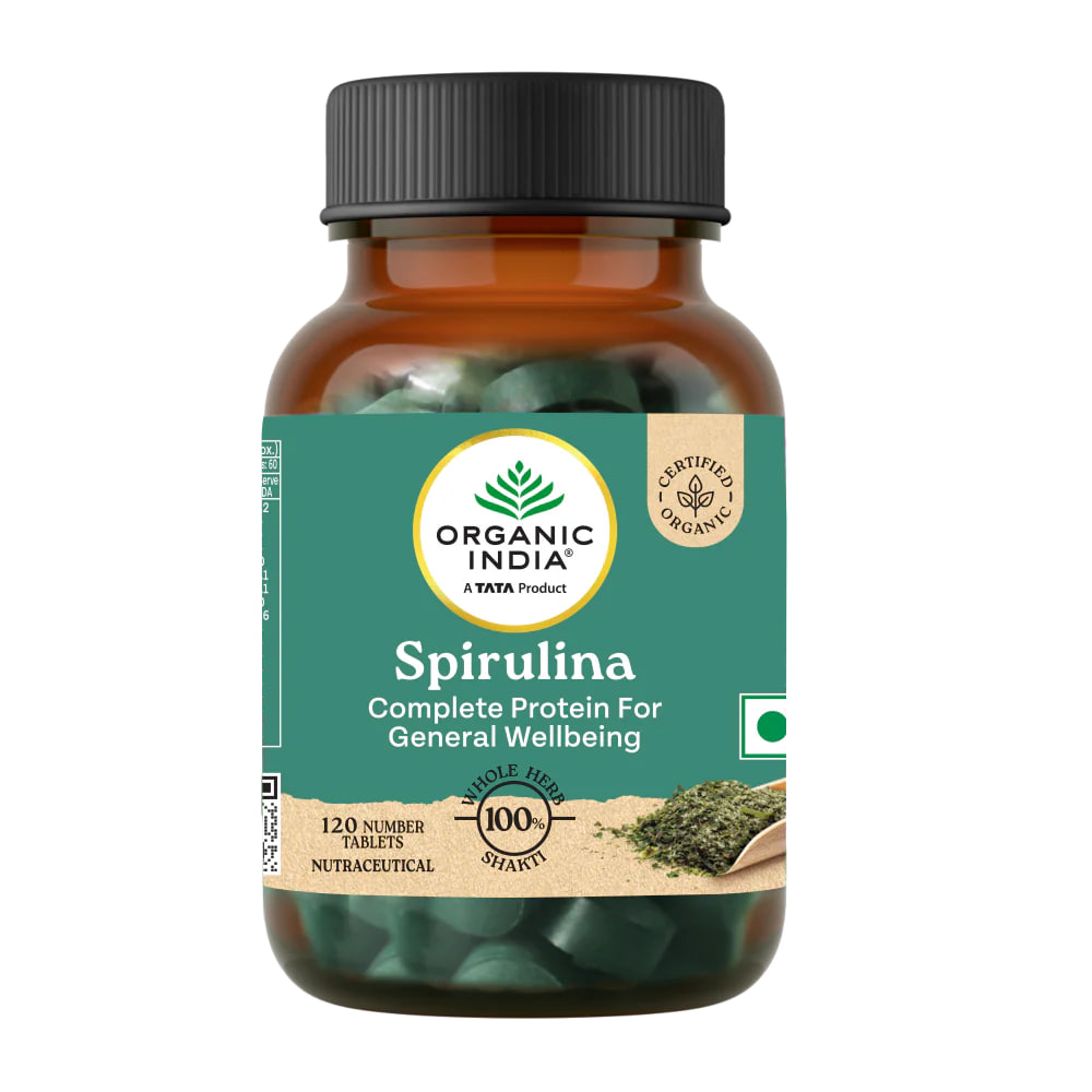 Спирулина, 120 таблеток, Органик Индия; Spirulina, 120 tablets, Organic India — купить в интернет-магазине