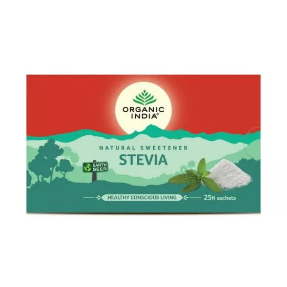 Стевия, натуральный сахарозаменитель, 25 пакетиков, Органик Индия; Stevia, 25 bags, Organic India — купить в интернет-магазине