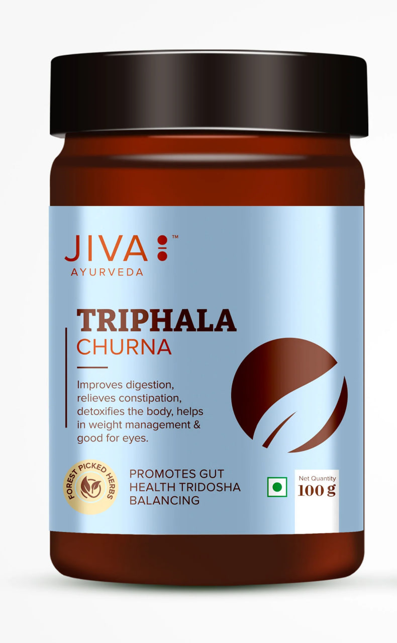 Трифала чурна, 100 г, Джива Аюрведа; Triphala churna, 100 g, Jiva Ayurveda — купить в интернет-магазине