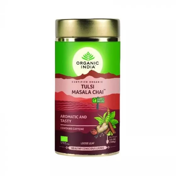 Тулси Масала Чай, 100 г, Органик Индия; Tulsi Masala Tea, 100 g, Organic India — купить в интернет-магазине