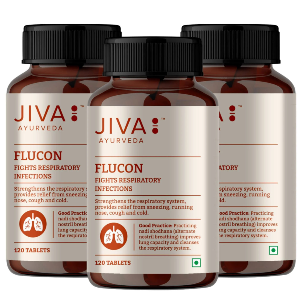 Флюкон, 120 таблеток, от распираторных инфекций, Джива Аюрведа; Flucon, 120 tablets, Jiva Ayurveda — купить в интернет-магазине