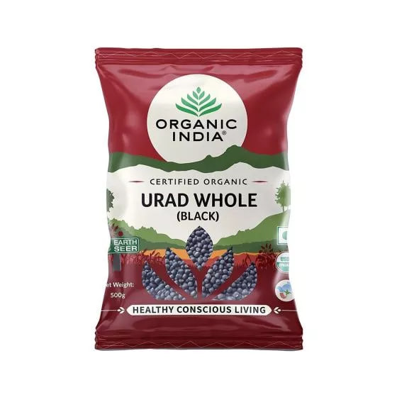 Черный Урад Дал цельный, 500 г, Органик Индия; Black Urad Dal Whole, 500g, Organic India — купить в интернет-магазине