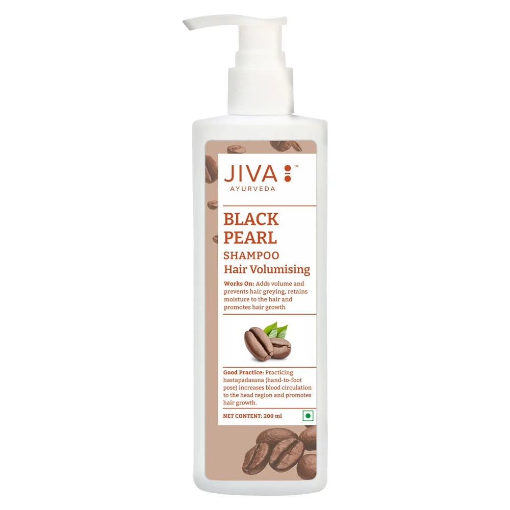Натуральный шампунь с жемчугом для объема волос, 200 мл, Jiva Ayurveda; Black Pearl Shampoo, 200 ml, Jiva Ayurveda — купить в интернет-магазине
