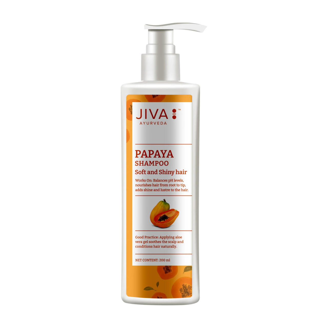 Шампунь с папаей, для роста волос, 200 мл, Jiva Ayurveda; Papaya Shampoo, 200 ml, Jiva Ayurveda — купить в интернет-магазине