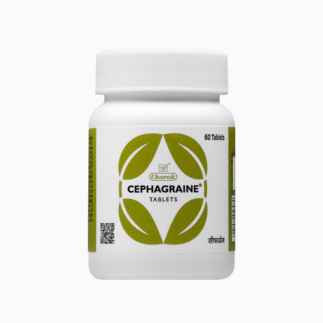 Таблетки Сефагрейн от мигрени и синусита, 60 таблеток, Чарак Фарма; Cephagraine Tablets 60 tabs, Charak Pharma — купить в интернет-магазине